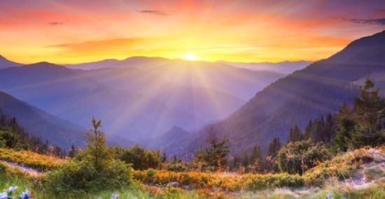 image of mountains with sunrise